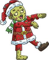 zombi Père Noël tenue dessin animé coloré clipart vecteur