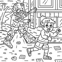 zombi ciselure une enfant coloration pages pour des gamins vecteur