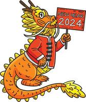 année de le dragon chinois tenue 2024 clipart vecteur