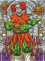 Halloween pitre coloré dessin animé illustration vecteur