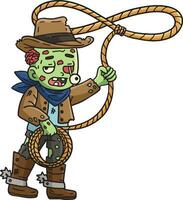 zombi dans une cow-boy tenue dessin animé coloré clipart vecteur