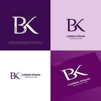 bk initiale moderne typographie emblème logo modèle pour affaires vecteur