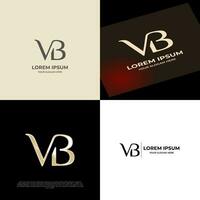 vb initiale moderne luxe logo modèle pour affaires vecteur