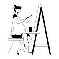 artiste féminine à la mode vecteur