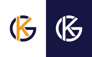 gk ou kg lettre logo conception vecteur