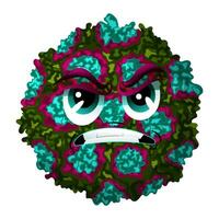 en colère norovirus dessin animé personnage illustration vecteur