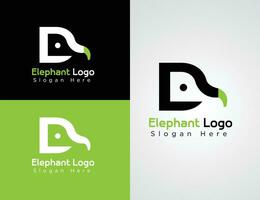 lettre ré et l'éléphant logo conception collection vecteur