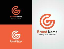 lettre g minimal logo conception collection vecteur