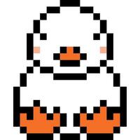 canard dessin animé icône dans pixel style vecteur