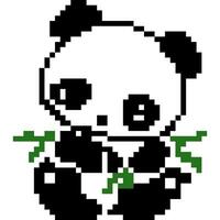 Panda dessin animé icône dans pixel style vecteur