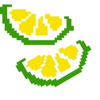 citron dessin animé icône dans pixel style vecteur