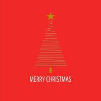 joyeux Noël texte et Noël arbre sur rouge Contexte. vecteur