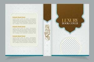 arabe luxe livre couverture conception, islamique ornemental couverture vecteur