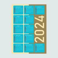 2024 calendrier modifiable vecteur