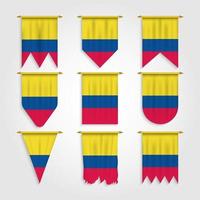 drapeau de la colombie sous différentes formes, drapeau de la colombie sous différentes formes vecteur