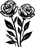 des roses - minimaliste et plat logo - vecteur illustration