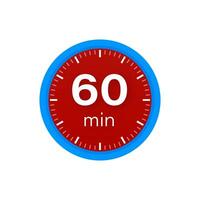 le 60 minutes, chronomètre vecteur icône. chronomètre icône dans plat style sur une blanc Contexte. vecteur Stock illustration.
