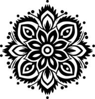 mandala - noir et blanc isolé icône - vecteur illustration