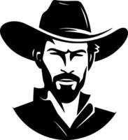 cow-boy - minimaliste et plat logo - vecteur illustration