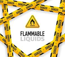 Jaune illustration de inflammable liquides sur blanc toile de fond. vecteur illustration. Feu flamme