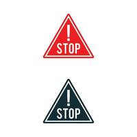 Triangle Arrêtez rouge signe icône conception modèle éléments vecteur