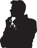 en pensant homme vecteur silhouette illustration 6