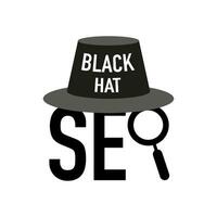 chercher moteur optimisation pour la toile seo noir chapeau. vecteur illustration.