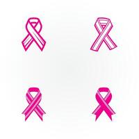 sensibilisation au cancer du sein, modèle vectoriel de logo de ruban