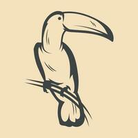 rétro toucan oiseau vecteur Stock illustration