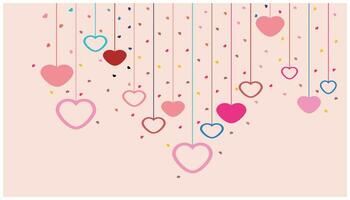la Saint-Valentin journée Contexte avec rouge cœurs. vecteur illustration. la Saint-Valentin journée carte conception plein de l'amour pour salutation carte conceptions, affiches, bannières. conception éléments de l'amour