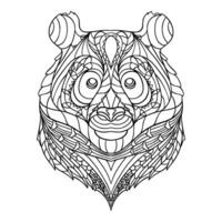 main tiré animal ours mandala illustration vecteur