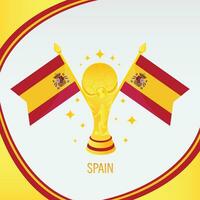 or Football trophée tasse et Espagne drapeau vecteur