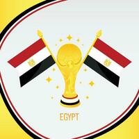 or Football trophée tasse et Egypte drapeau vecteur