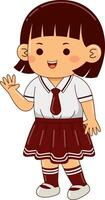 fille des gamins Japon école uniforme vecteur illustration