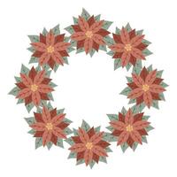 Noël étoile, couronne de rouge poinsettia. conception pour Nouveau année cartes, scrapbooking, autocollants, planificateur, invitations vecteur