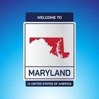 le signe états-unis d'amérique avec message, maryland et carte vecteur