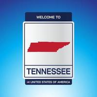 le signe états-unis d'amérique avec message, tennessee et carte vecteur