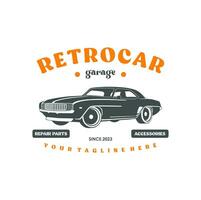 ancien ou rétro ou classique voiture logo conception vecteur illustration. rétro emblème de voiture réparation restauration et club conception élément.