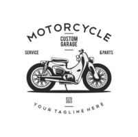 moto Douane garage illustration, moto un service et les pièces. ancien Douane moto emblèmes, Étiquettes, insignes, logos, impressions, modèles. vecteur