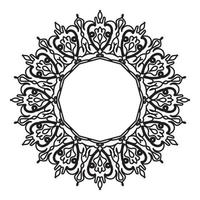 motif circulaire en forme de mandala avec fleur vecteur