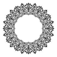 motif circulaire en forme de mandala avec fleur vecteur