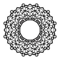 motif circulaire en forme de mandala avec fleur vecteur