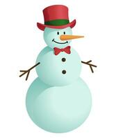 bonhomme de neige avec rouge chapeau et nœud papillon isolé sur blanc Contexte. pour salutation cartes, vente décorer et Noël événements. vecteur illustration