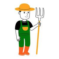 Jeune homme agriculteur vecteur illustration