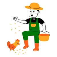 Jeune homme agriculteur vecteur illustration