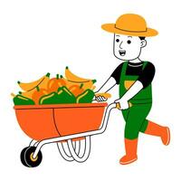 Jeune homme agriculteur vecteur illustration