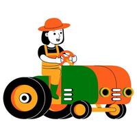 Jeune femme agriculteur vecteur illustration