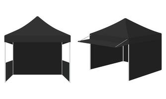collection de plat conception noir cabine tentes vecteur