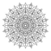 motif circulaire en forme de mandala avec fleur vecteur