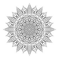 motif circulaire en forme de mandala avec fleur vecteur